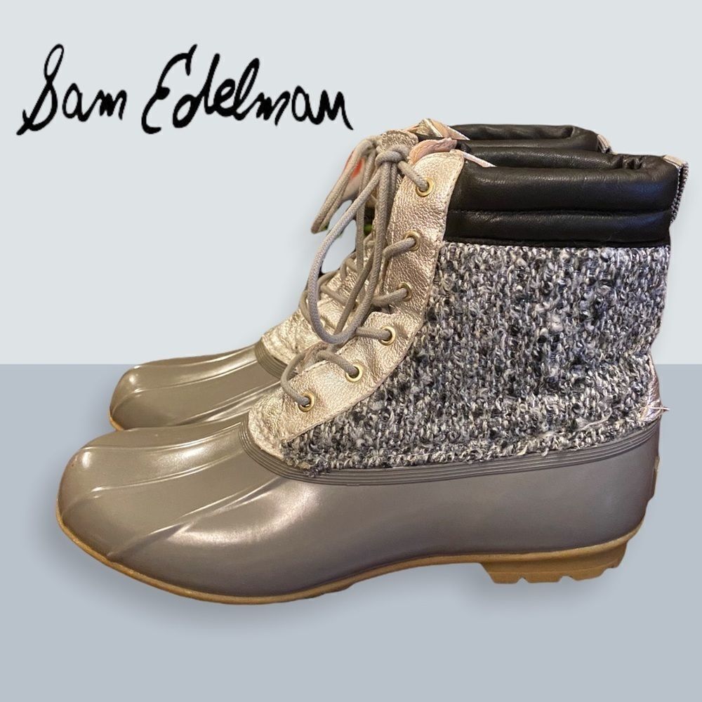 Sam Edelman Women's Grey Duck Boots 10